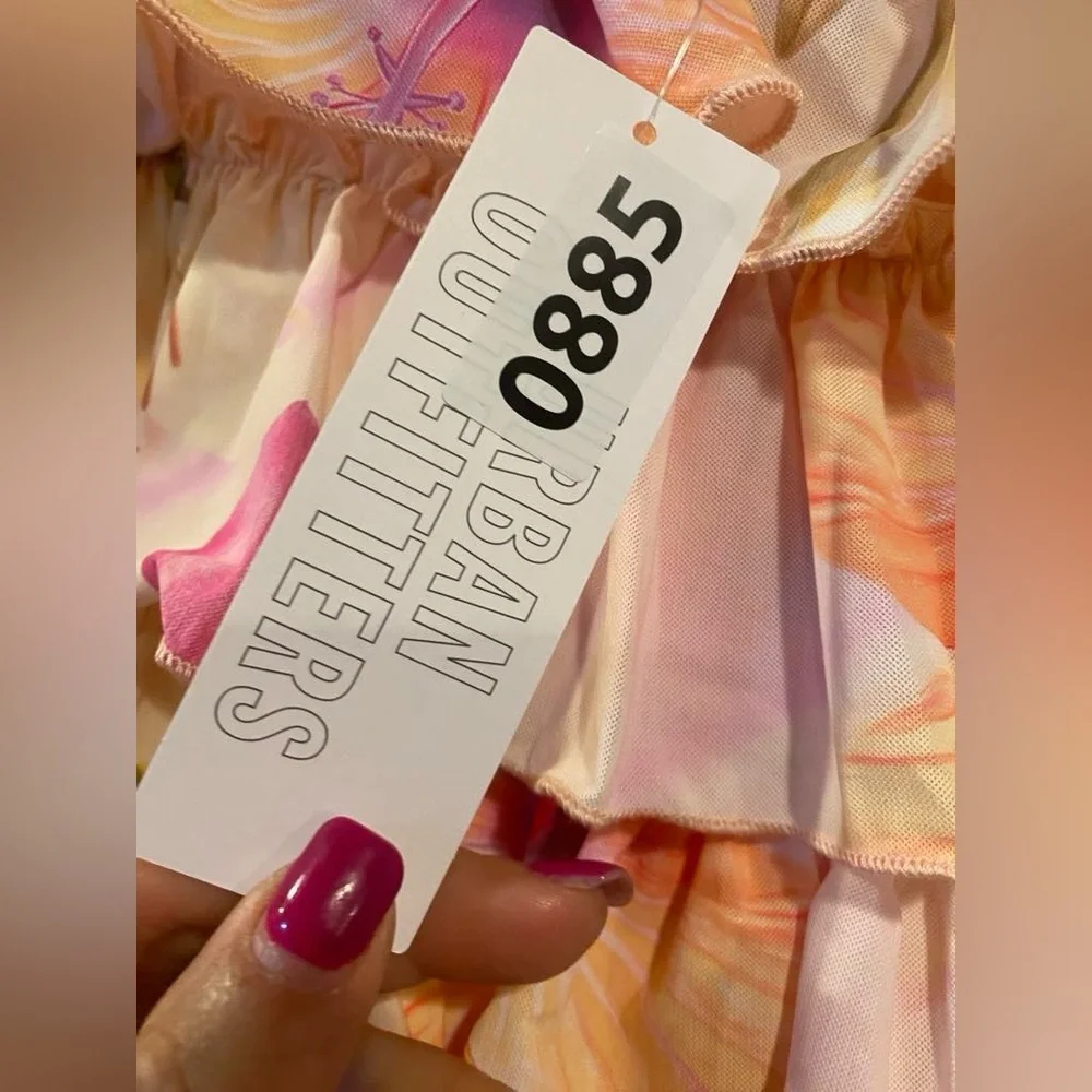 NWT urban outfitters skirt YELLOW/PINK Size:XS - Picture 5 of 5